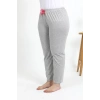 Moda Çizgi Kadın Pamuklu Büyük Beden Alt Pijama 27560 Gri