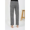 Moda Çizgi Kadın Penye Leopar Desenli Tek Alt Pijama 27536 Gri