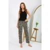 Moda Çizgi Kadın Penye Smile Desenli Tek Alt Pijama 27537