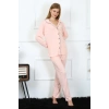 Moda Çizgi Kadın Penye Uzun Kol Önden Düğmeli Pijama Takım 2778
