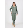 Moda Çizgi Kadın Penye Uzun Kol Pijama Takım 2775