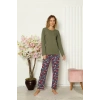 Moda Çizgi Kadın Penye Uzun Kol Pijama Takım 4101