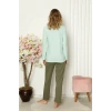 Moda Çizgi Kadın Penye Uzun Kol Pijama Takım 4110