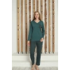 Moda Çizgi Kadın Penye Uzun Kol Pijama Takım 4146