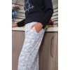 Moda Çizgi Kadın Penye Uzun Kol Pijama Takım 4189
