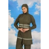 Moda Çizgi Kadın Tam Tesettür Mayo Haki 31061