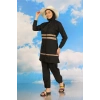 Moda Çizgi Kadın Tam Tesettür Mayo Siyah 31062