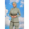Moda Çizgi Kadın Tam Tesettür Mayo Su Yeşili 31061