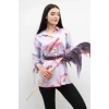 Moda Çizgi Kemerli Gömlek Tunik Lila