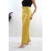 Moda Çizgi Kemerli Pantolon Yağ Yeşili