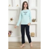 Moda Çizgi Kız Çocuk Penye Pijama Takım 20421