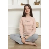 Moda Çizgi Kız Çocuk Penye Pijama Takım 20425