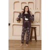 Moda Çizgi Kız Çocuk WelSoft Polar Mürdüm Pijama Takımı 20525