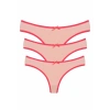 Moda Çizgi Pamuklu 3lü Tanga Külot Pudra 40251