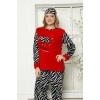 Moda Çizgi Polar Kadın Pijama Takımı