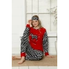Moda Çizgi Polar Kadın Pijama Takımı