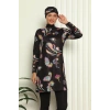 Moda Çizgi Tam Tesettür Dijital Desenli Mayo 31041