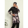 Moda Çizgi Tam Tesettür Dijital Desenli Mayo 31051