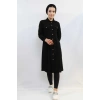 Moda Çizgi Tunik Gömlek Siyah