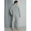 Moda Çizgi WelSoft Polar Fermuarlı Erkek Pijama Takımı 6840