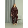 Moda Çizgi Welsoft Polar Kadın Büyük Beden Pijama Takımı 808041