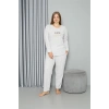 Moda Çizgi Welsoft Polar Kadın Büyük Beden Pijama Takımı 808050