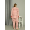Moda Çizgi Welsoft Polar Kadın Büyük Beden Pudra Pijama Takımı 808040