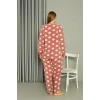 Moda Çizgi Welsoft Polar Kadın Büyük Beden Pudra Pijama Takımı 808042