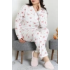 Modal Büyük Beden Pijama Takımı Beyazçiçek - 773.1287.