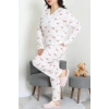 Modal Büyük Beden Pijama Takımı Beyazçiçek - 773.1287.
