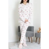 Modal Büyük Beden Pijama Takımı Beyazçiçek - 773.1287.