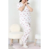 Modal Büyük Beden Pijama Takımı Beyazgül - 775.1287.