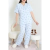 Modal Büyük Beden Pijama Takımı Maviçiçek - 775.1287.