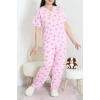 Modal Büyük Beden Pijama Takımı Pembeçiçek - 775.1287.
