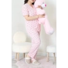 Modal Büyük Beden Pijama Takımı Pudra - 775.1287.