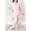 Modal Büyük Beden Pijama Takımı Pudra - 775.1287.