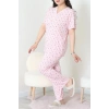 Modal Büyük Beden Pijama Takımı Pudra - 775.1287.