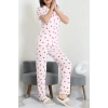 Modal Düğmeli Pijama Takımı Kırmızıkalp - 789.1287.
