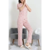 Modal Düğmeli Pijama Takımı Kırmızıkare - 789.1287.