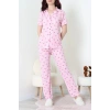 Modal Düğmeli Pijama Takımı Pembekiraz - 789.1287.