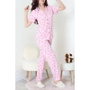 Modal Düğmeli Pijama Takımı Pembekiraz - 789.1287.