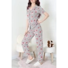 Modal Düğmeli Pijama Takımı Siyahçizgili - 789.1287.