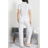 Modal Düğmeli Pijama Takımı Siyahkurdele - 789.1287.