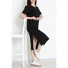 Modal Kumaş Bisiklet Yaka Midi Boy Elbise Siyah - 71134.275.
