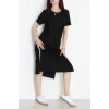 Modal Kumaş Bisiklet Yaka Midi Boy Elbise Siyah - 71134.275.