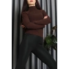 Modal Kumaş Fermuarlı Bluz Kahve - 71792.444.