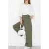 Modal Kumaş Palazzo Pantolon Haki - 51104.2061.
