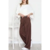 Modal Kumaş Palazzo Pantolon Kahve - 51104.2061.