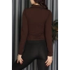 Modal Kumaş Polo Yaka Bluz Kahve - 71793.444.