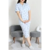 Model Büyük Beden Kapri Pijama Takımı Açıkmavi - 774.1287.